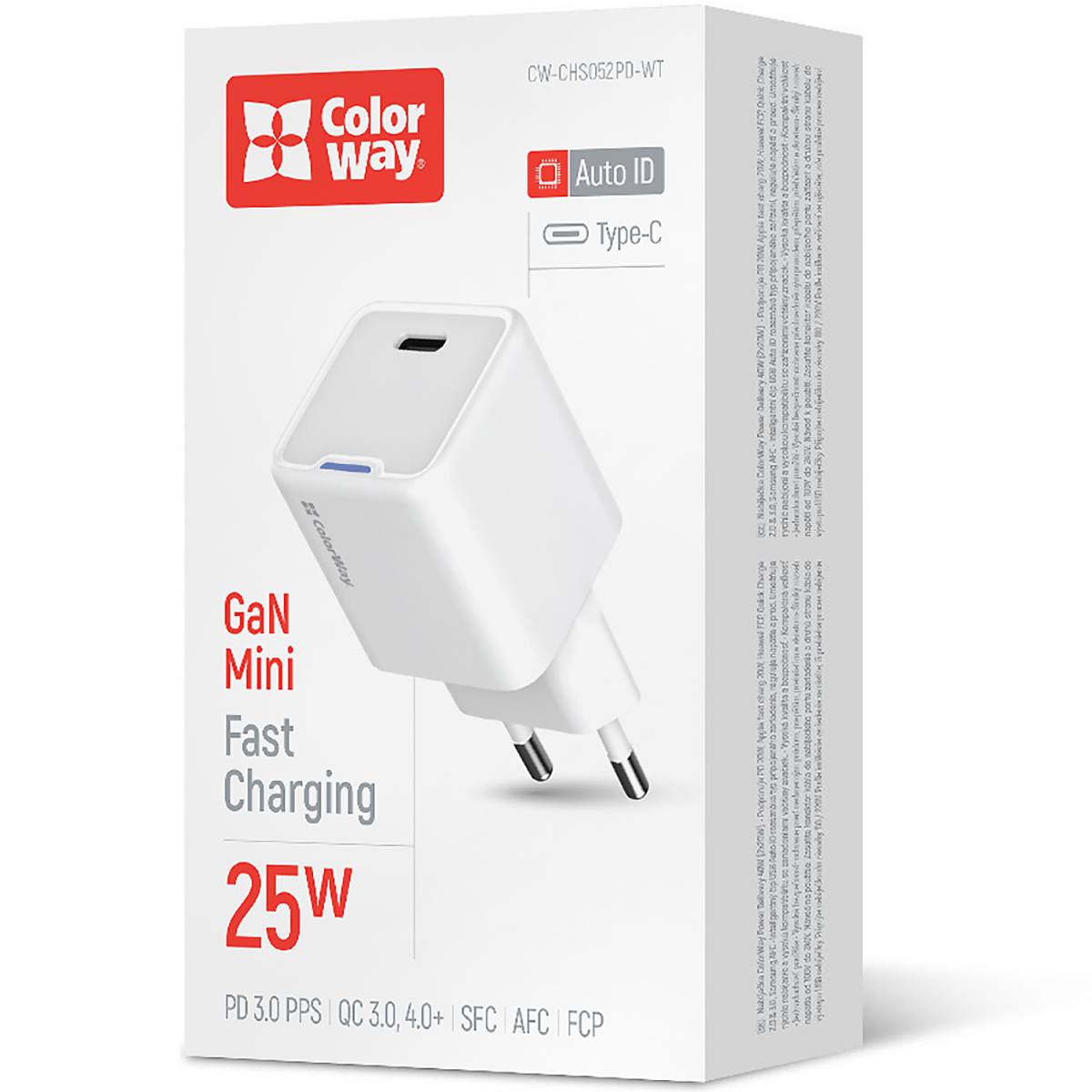 Адаптер для зарядки мережевий ColorWay CHS052PD Type-C білий 25 Вт