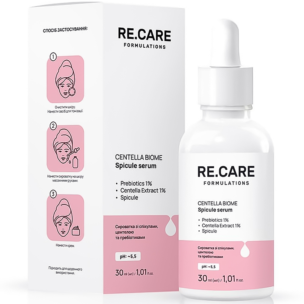 Сироватка для шкіри обличчя RE.CARE Спікула, центела, пребіотики