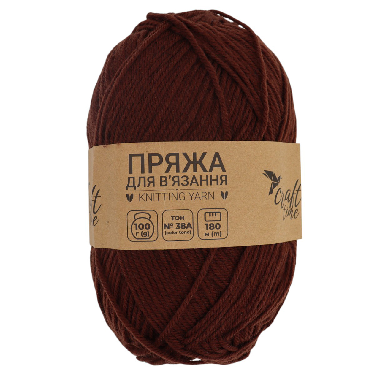 Пряжа для в'язання Craft time 100 г, 180 м тон №38A (115402