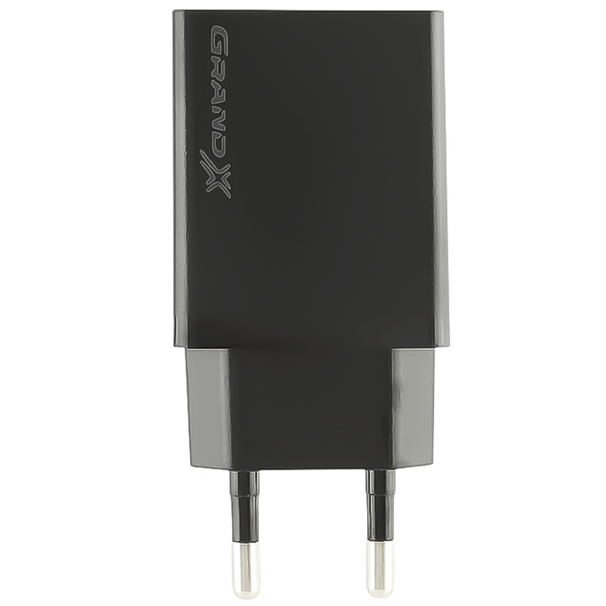 新500円対応　アクセプター Адаптер для зарядки мережевий Grand-X CH-15В 2USB чорний (122108