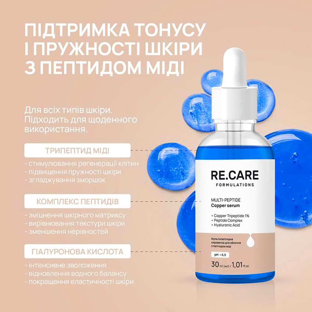 Сироватка для шкіри обличчя RE.CARE Мультипептидна 30 мл (122417