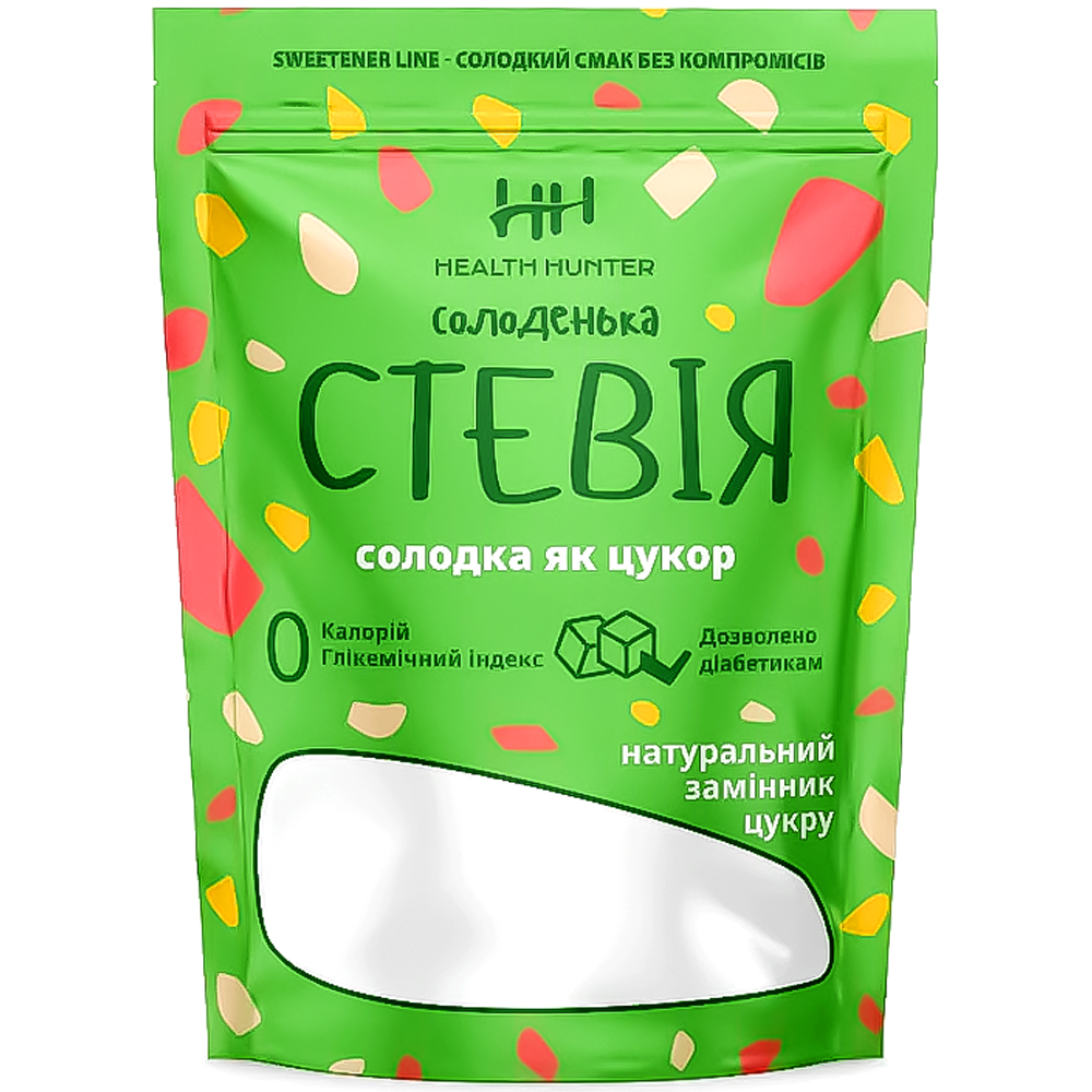 ダイエットサプリ Huron H2H Замінник цукру HEALTH HUNTER Стевія солоденька 150 г (125182