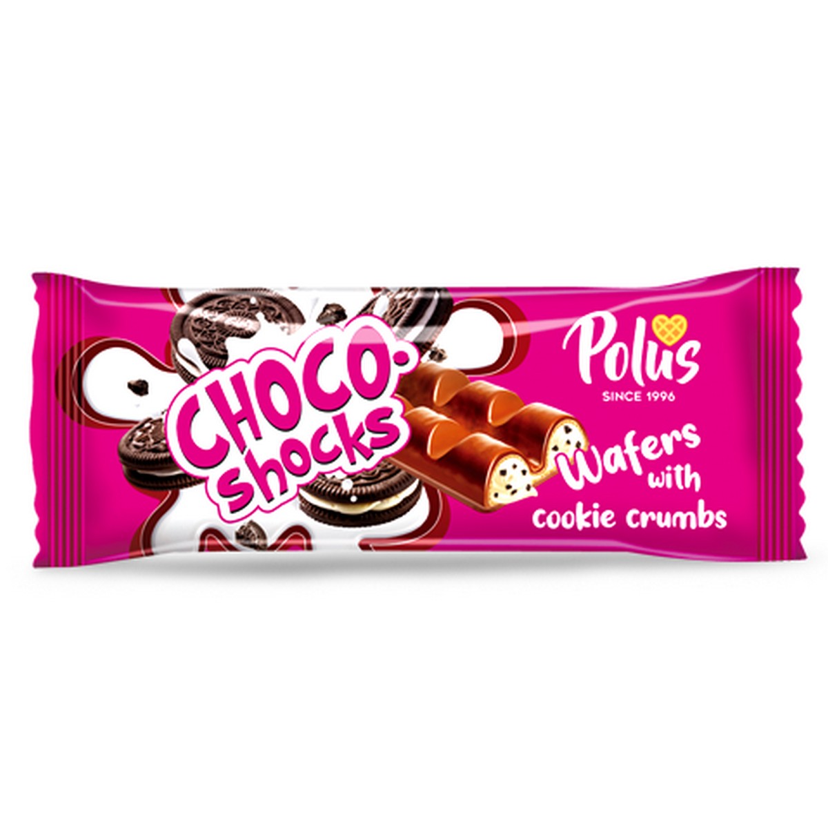 Вафлі глазуровані POLUS Choco-Shocks з крихтою печива 45 г (126415