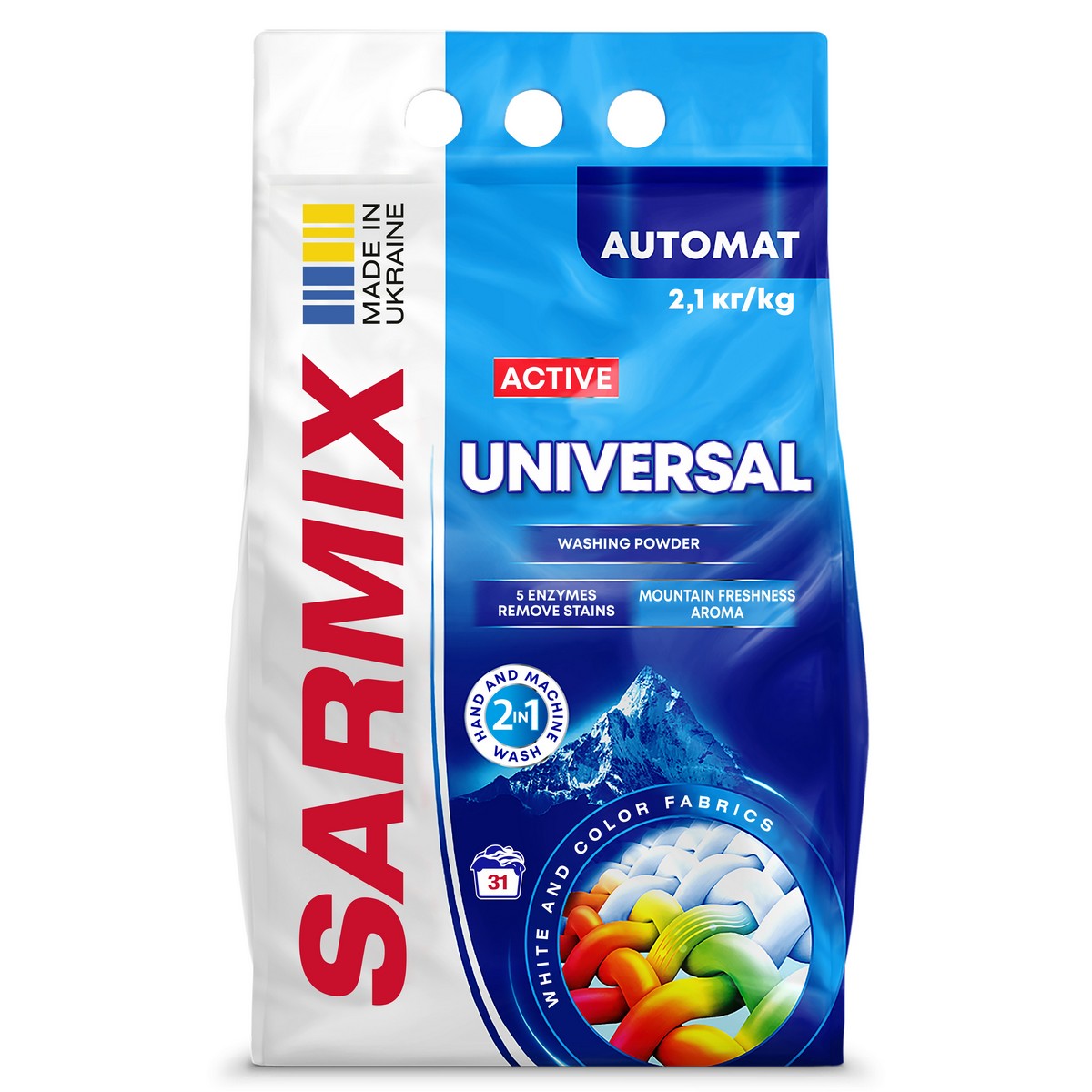 Порошок для прання автомат SARMIX Active Universal 2,1 кг (129852