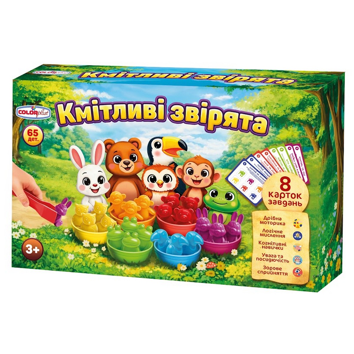 Гра настільна дитяча розвиваюча COLORPLAST Кмітливі звірята