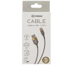 Кабель USB-Type-C Cyboo з силіконовим покриттям сірий