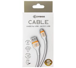 Кабель USB-microUSB Cyboo покриття пвх білий