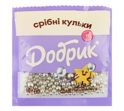 Посипка кондитерська кругла Добрик Срібні кульки 10 г