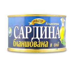 Консерви Сардина атлантична в олії Екватор ж/б 240г