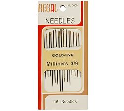 Набір голок Needles з позолоченим подвійним вушком