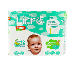 Підгузки-трусики дитячі Lirro 4" 9-15 кг, 30 шт/пач.