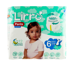 Підгузки-трусики дитячі Lirro 6" 15+кг, 26 шт/пач.