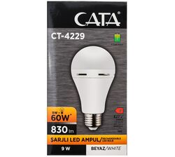 Лампа LED акумуляторна CATA CT-4229 9Вт Е27 біле світло 6400K