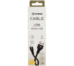 Кабель USB-microUSB Сyboo чорний/білий