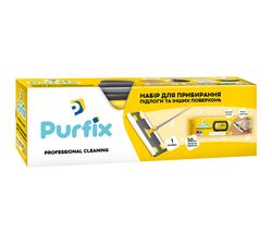 Набір для прибирання підлоги Purfix: швабра, серветки вологі 50 шт/уп