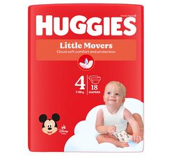 Підгузки дитячі Huggies Little Movers 4" 7-18 кг, 18 шт/пач.