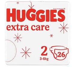 Підгузки дитячі Huggies Extra Care 2" 3-6 кг, 26 шт/пач.