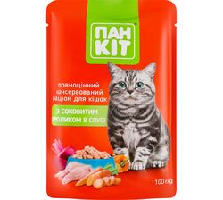 Корм для котів Пан Кіт Соковитий кролик в соусі пауч 100 г