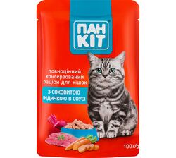 Корм для котів Пан Кіт Індичка в соусі пауч 100 г