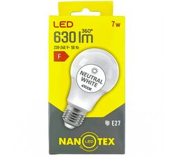 Лампа NANOTEX A60 7W E27 4100K 220V