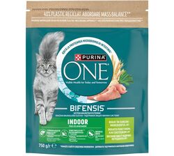 Корм для дорослих котів сухий Purina ONE Indoor з індичкою 750 г