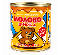 Молоко згущене варене Полтавочка Іриска 8,5% ж/б 370 г