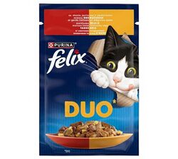 Корм для котів Felix Duo Яловичина+птиця пауч 85 г