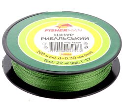 Шнур рибальський Fisherman d=0,30 мм 100 м