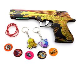 Пістолет гумкостріл іграшковий дерев'яний DESERT EAGLE ЯКУДЗА