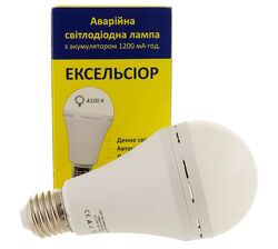 Лампа світлодіодна аварійна з акумулятором Ексельсіор Е 27 12 Вт 4100 К