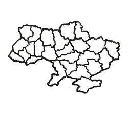 Панно настінне декоративне дерев'яне Силует карти України 50х40 см