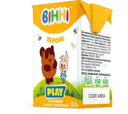 Сік Вінні персиковий з м'якоттю 0,2 л