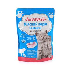 Корм для котів Леопольд пауч 100 г ягня/серце