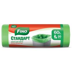 Пакети для сміття FINO Стандарт зелені 60 л, 20 шт/рул.
