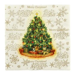 Серветки паперові Silken Ялинка Merry Christmas 3 шари 33х33 см, 18 шт/пач