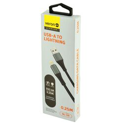 Кабель USB-Lightning Veron NL09 чорний 25 см
