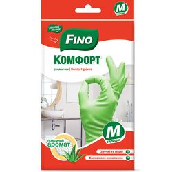 Рукавички господарські гумові FINO Комфорт алое вера р.М 1 пара