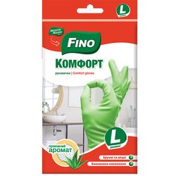 Рукавички господарські гумові FINO Комфорт алое вера р.L 1 пара