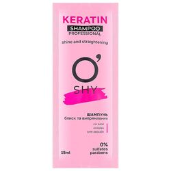 Шампунь для волосся O'shy Professional Keratin Блиск і випрямлення, саше 15 мл