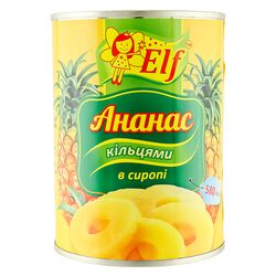 Ананас консервований кільця Elf жерстяна банка 565 г