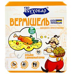 Вермішель швидкого приготування негостра Куховар Бульйон з домашньої курки, лоток 90 г