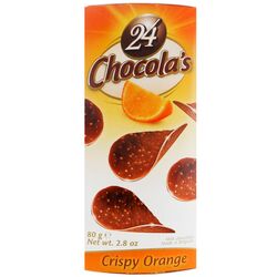 Чипси з молочного шоколаду хрусткі 24 Chocola's з апельсином 80 г
