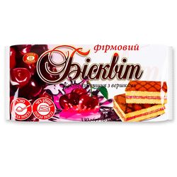 Бісквіт фірмовий БІСКВІТ-ШОКОЛАД Коктейль вишня з вершками 330 г