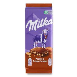 Шоколад молочний Milka з карамеллю і арахісовою начинкою 90 г