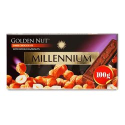 Шоколад чорний Millennium GoldenNut з цілим фундуком 100 г