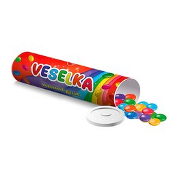 Драже глазуроване Veselka різнокольорове тубус 22 г