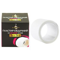 Пластир медичний на нетканній основі B-Health 3 см х 5 м