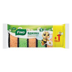 Набір губок кухонних FINO Бджілка великопористі 5+1 шт/пач.