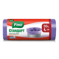 Пакети для сміття FINO Стандарт фіолетові 35 л, 100 шт/рул.