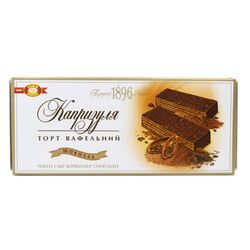 Торт вафельний глазурований БІСКВІТ-ШОКОЛАД Капризуля Шоколад 220 г